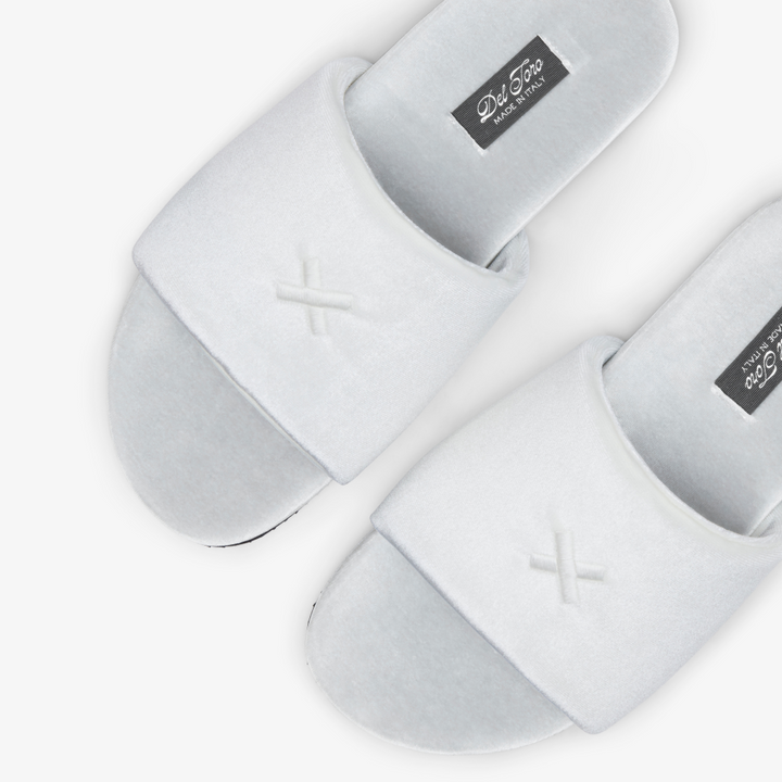 Women's Grigio & Cream Velvet House Slide
