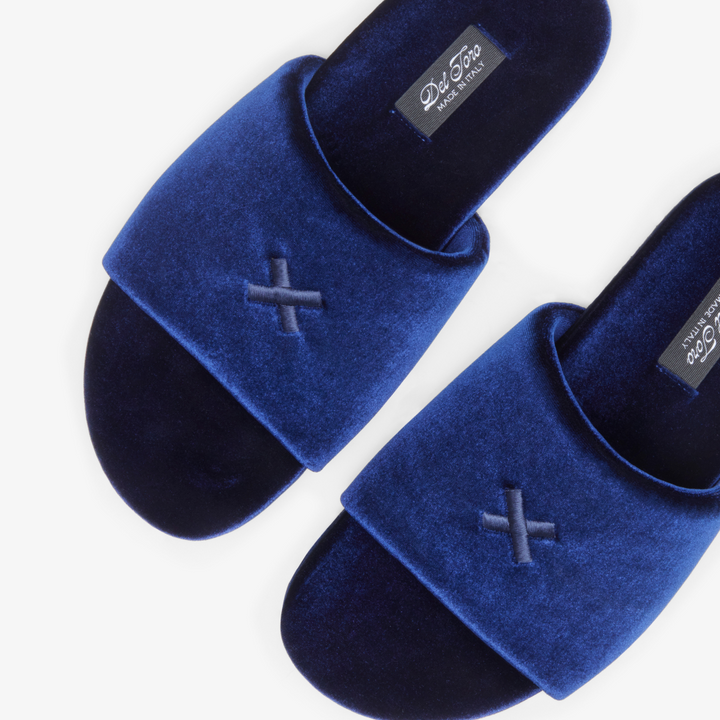 Women's Midnight Navy Velvet House Slide