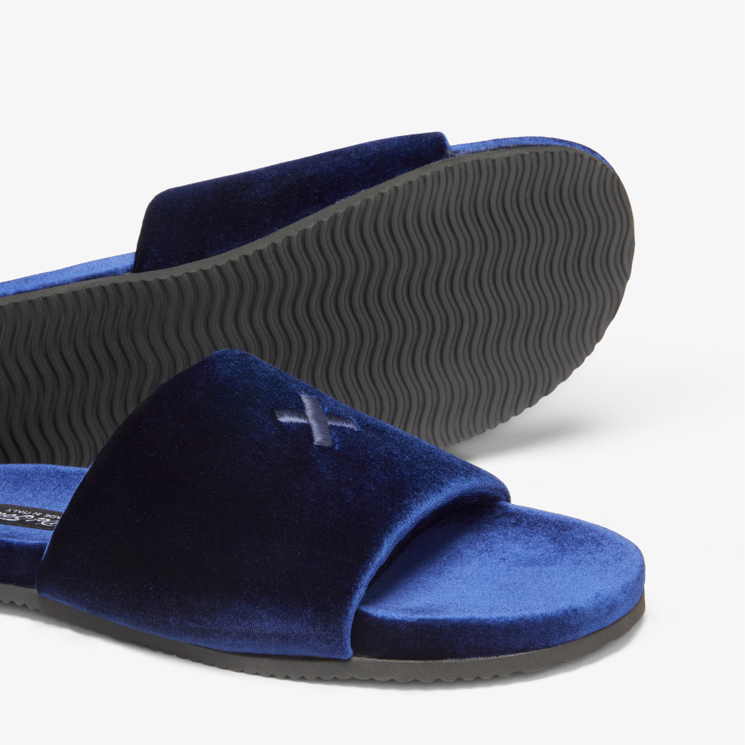 Women's Midnight Navy Velvet House Slide