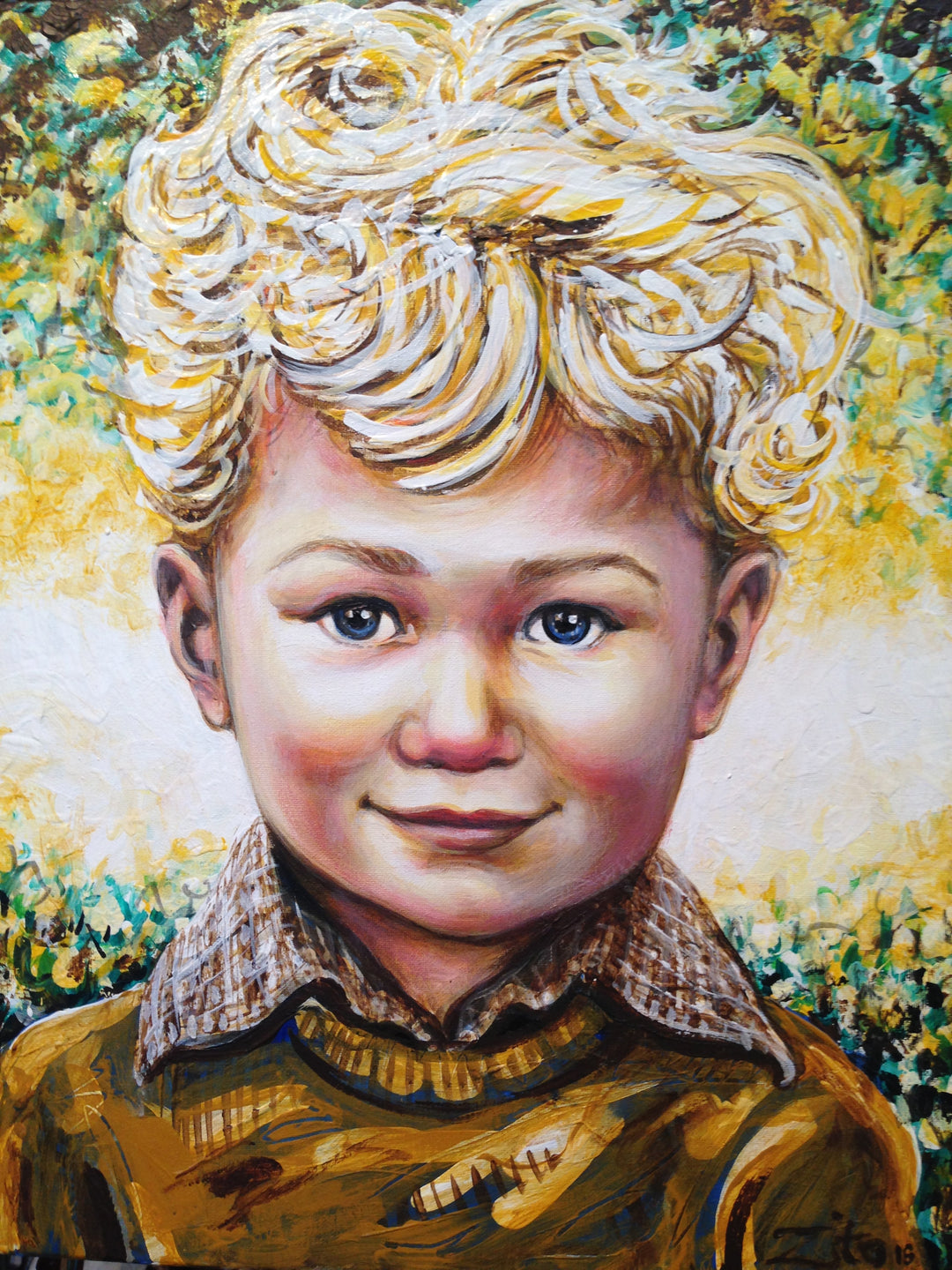 Young Boy Acrylic Portrait