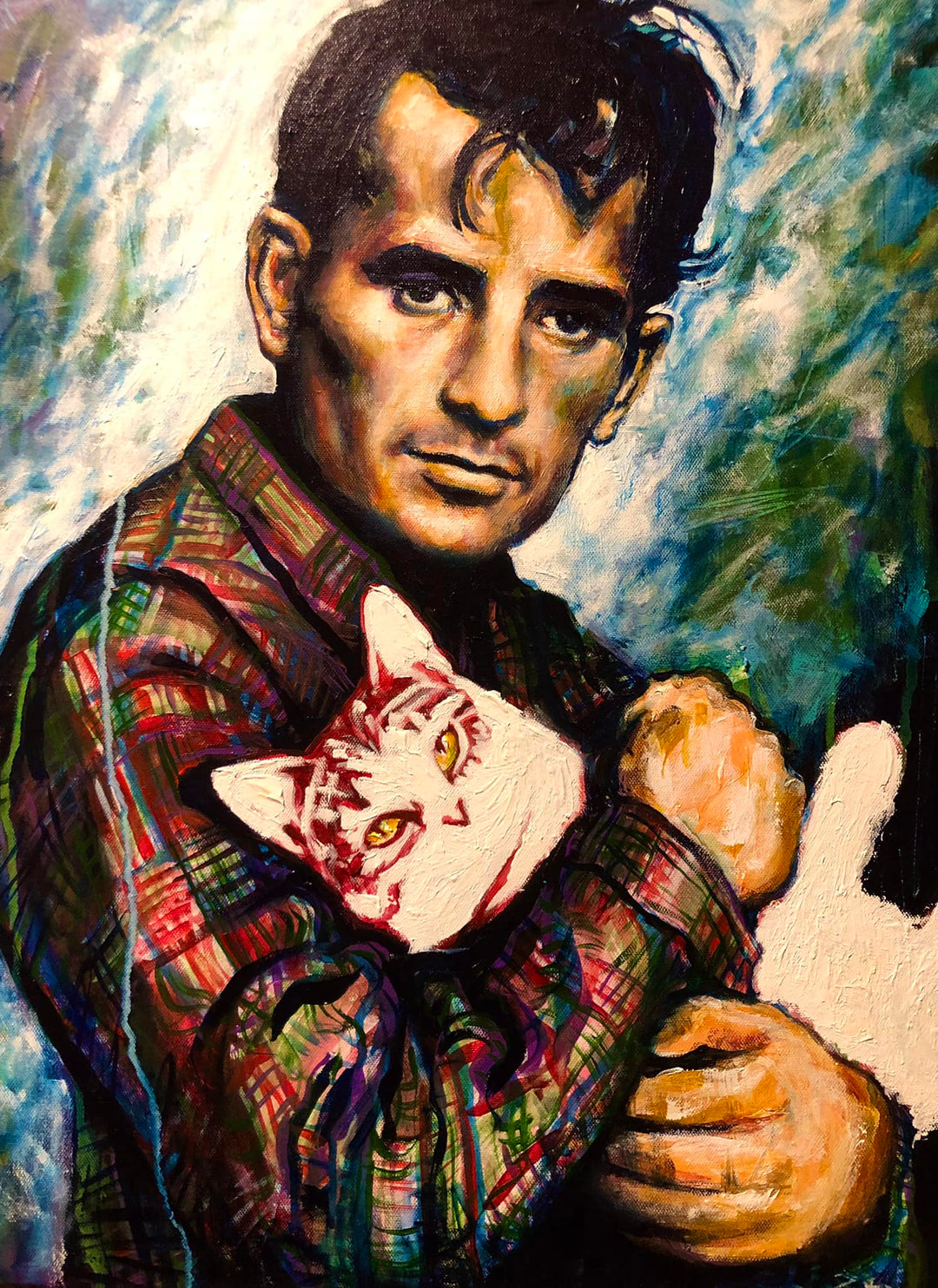 Jack Kerouac Poet Acrylic Portrait
