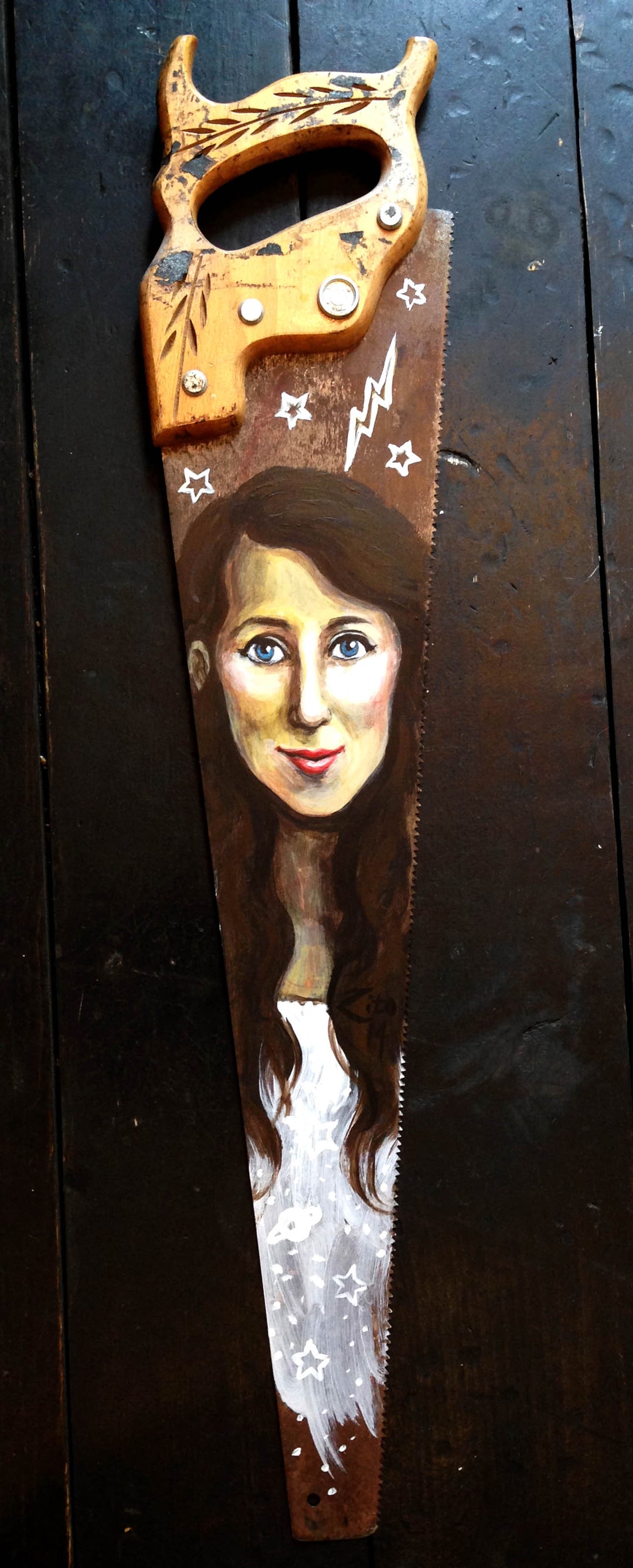 Jessica Delfino Saw Acrylic Portrait
