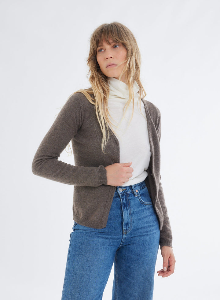 Stretch Linen Stripe Three Quarter Sleeve Boatneck T-Shirt