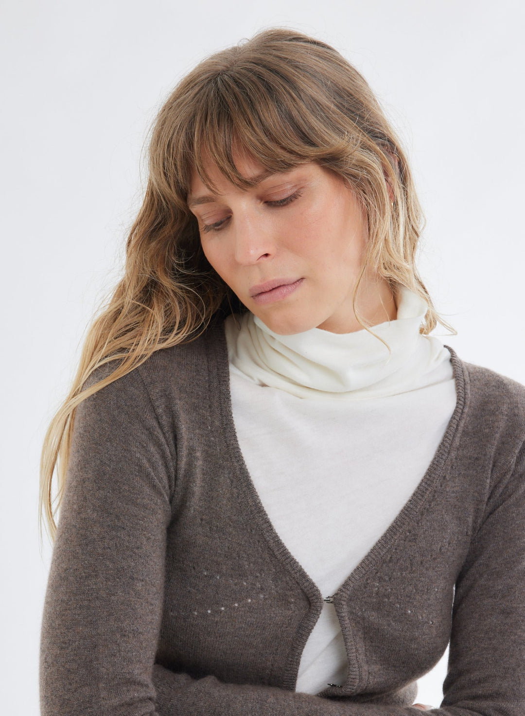 Stretch Linen Stripe Three Quarter Sleeve Boatneck T-Shirt