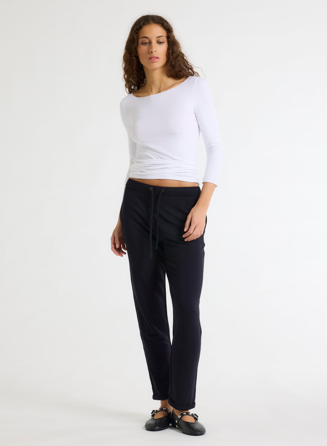 Daphne Viscose / Elastane Cuffed Trousers - Marine