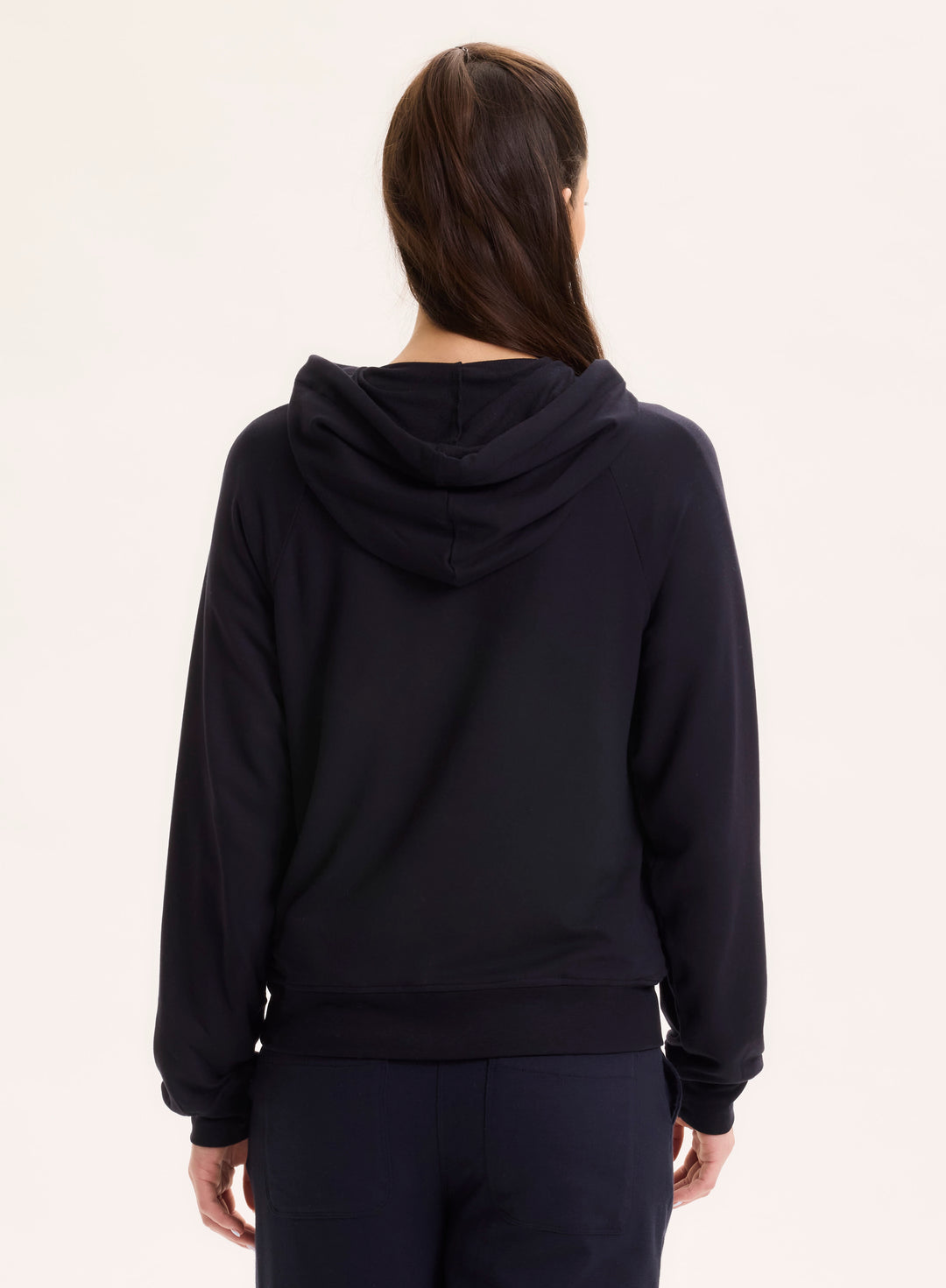 Hooded Sweat Top Long Raglan Sleeves - Marine