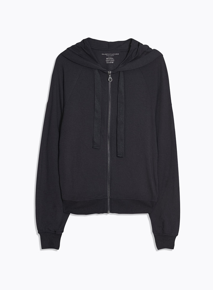 Hooded Sweat Top Long Raglan Sleeves - Marine