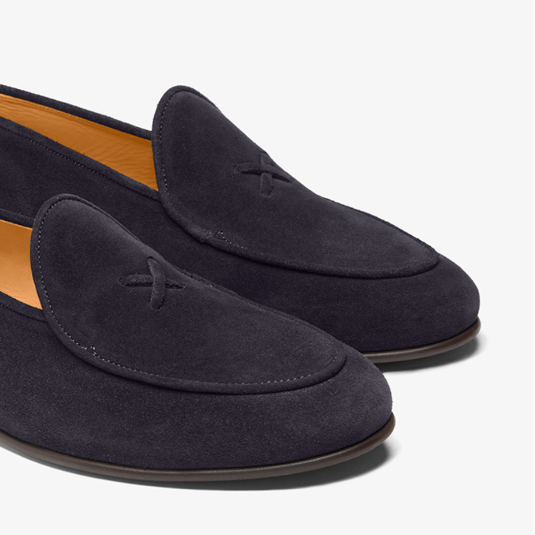 Women's Navy Suede Milano Loafer