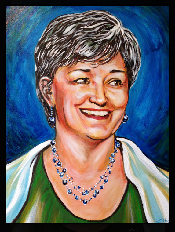 Mrs.Bush Holy Child School Acrylic Portrait