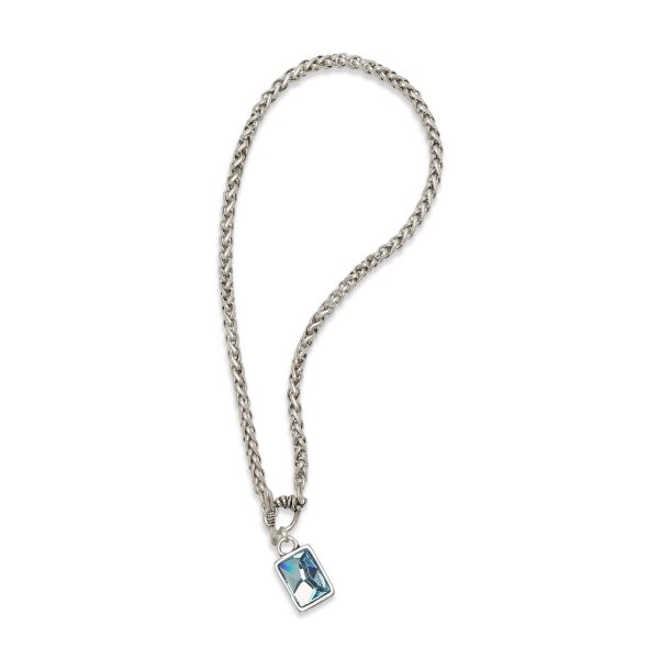 Handmade Aqua Cosmo Crystal Pewter Necklace – NN3525