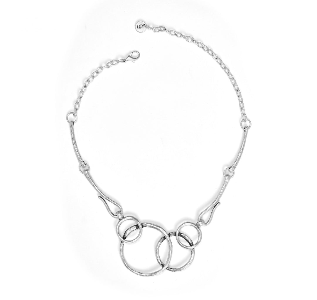 Handmade Hoops Pewter Necklace – NN3539