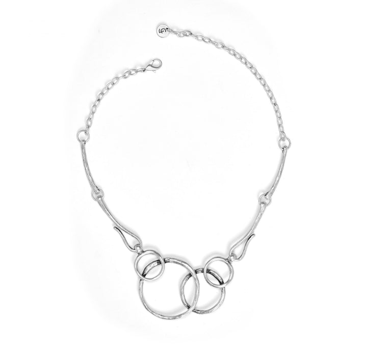 Handmade Hoops Pewter Necklace – NN3539