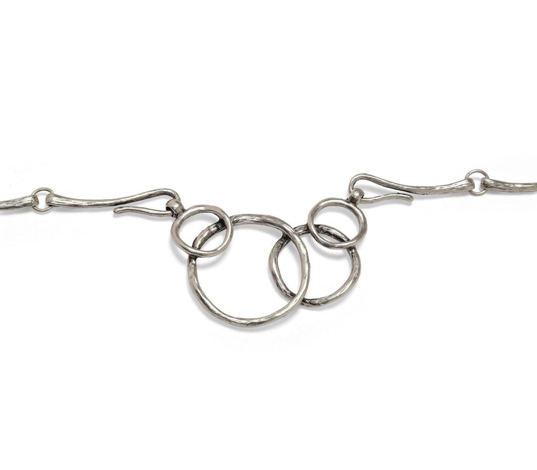 Handmade Hoops Pewter Necklace – NN3539