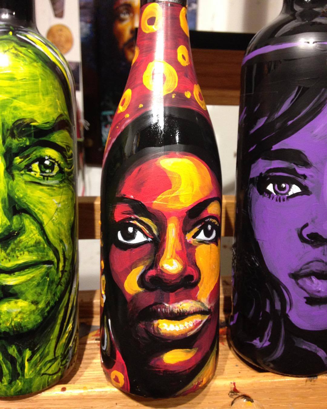 Nina Simone Iggy Pop Mick Jagger Acrylic Portrait