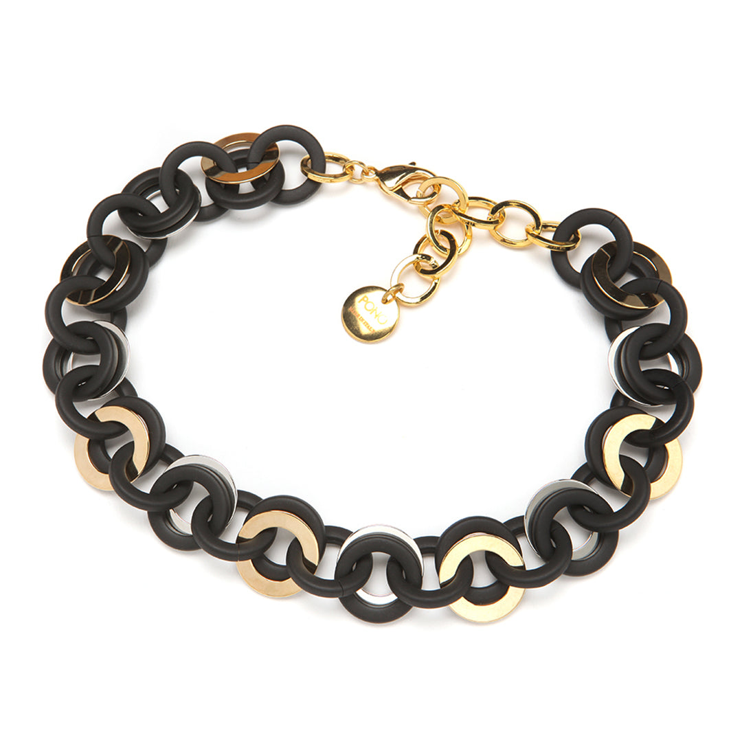 Barile Mini Sea Chain Necklace Matte Black