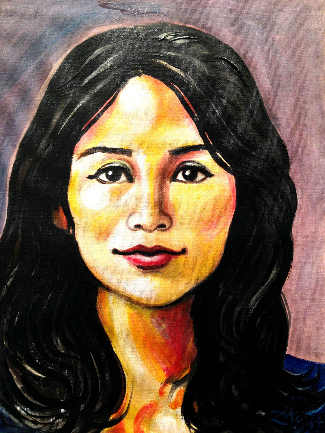 Lady In Acrylic Portrait