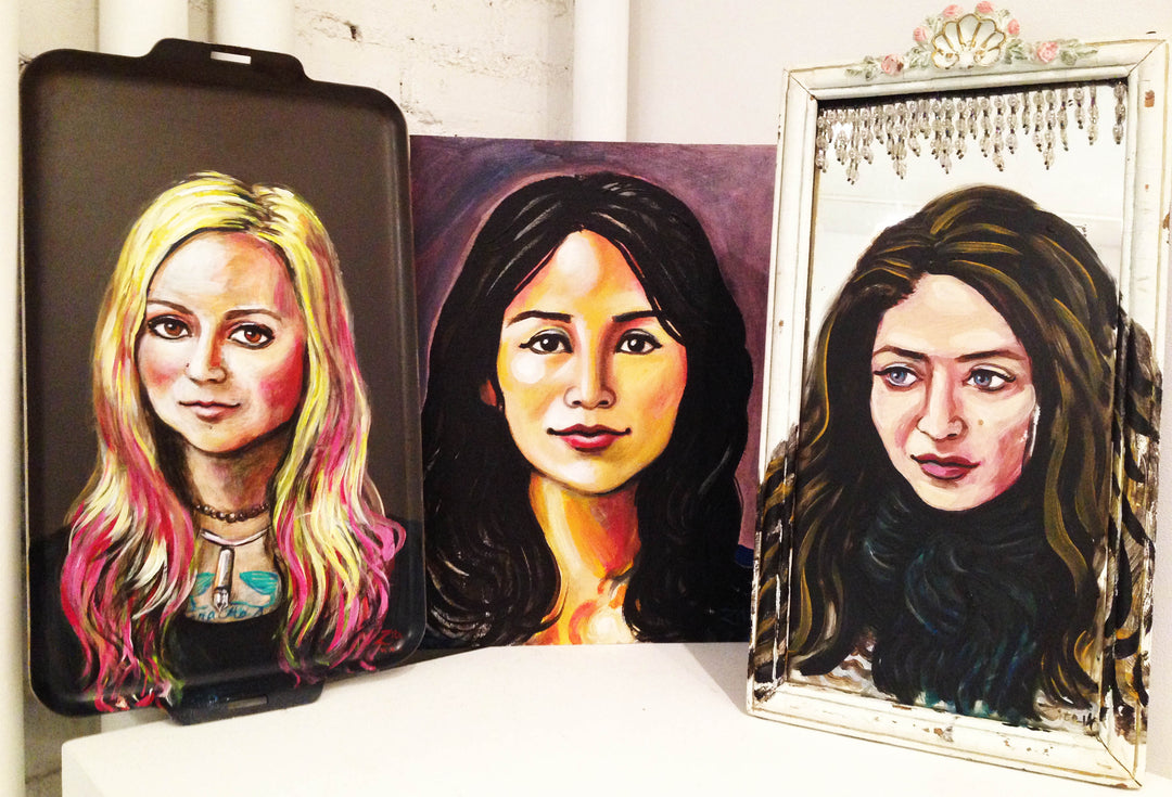 3 Portraits of Women Acrylic Portrait