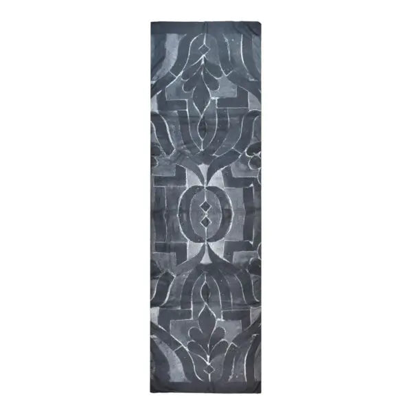 Fleur Stained Glass Silk Scarf - Black