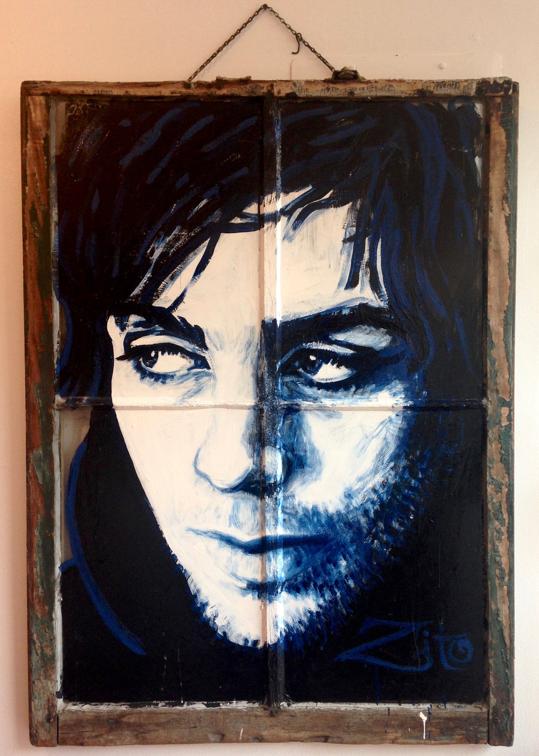 Syd Barrett Enamel Portrait