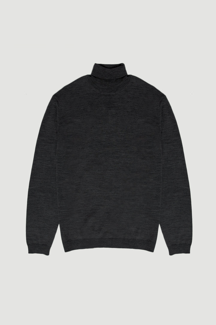 Merino Wool Sport Turtleneck - Charcoal