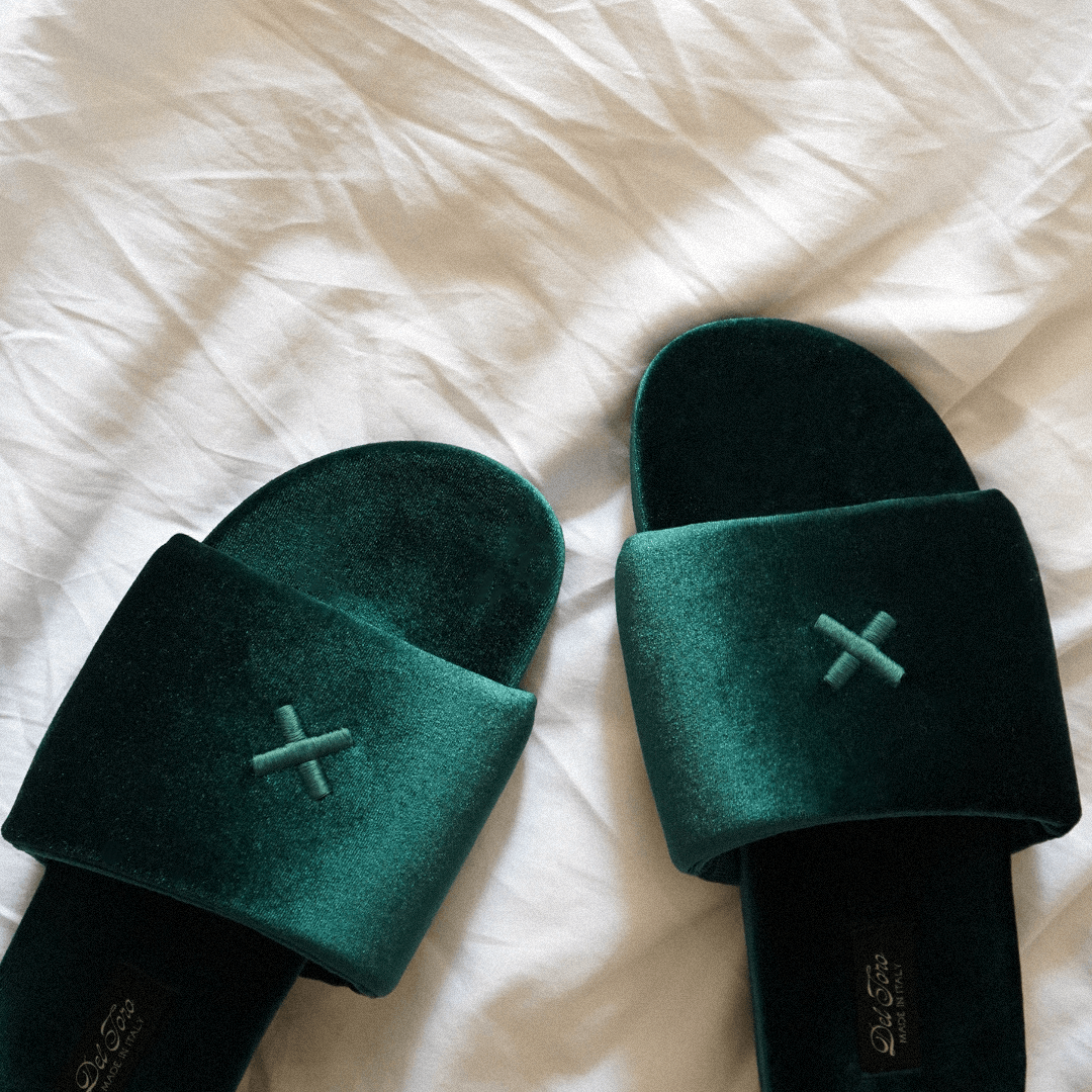 Women's Emerald Velvet House Slide