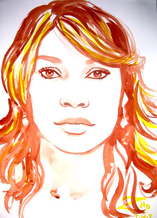 Watercolor Of A Lady - Watercolor Portrait