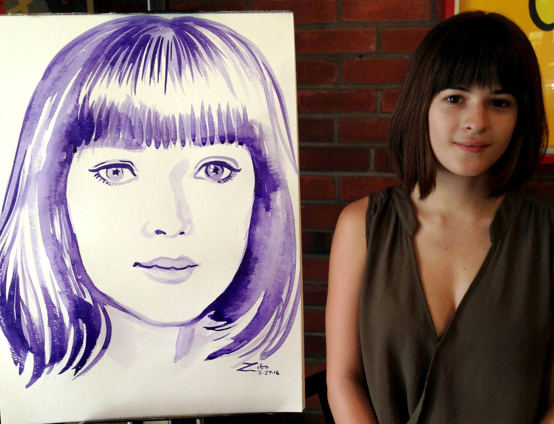 Watercolor And Model - Watercolor Portrait