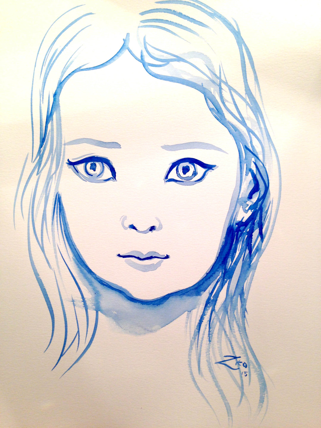 Young Girl Watercolor Portrait