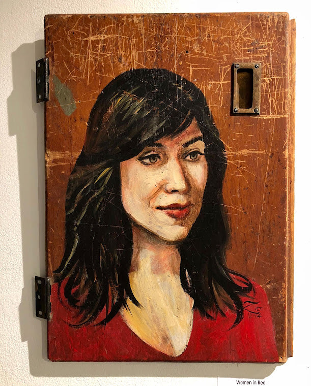 Woman In Red Acrylic Portrait