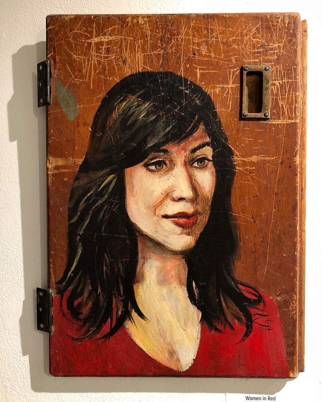 Woman in Red Acrylic Portrait