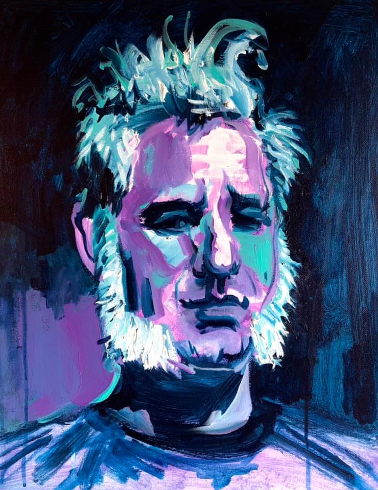 Purple Self Portrait Acrylic Portrait