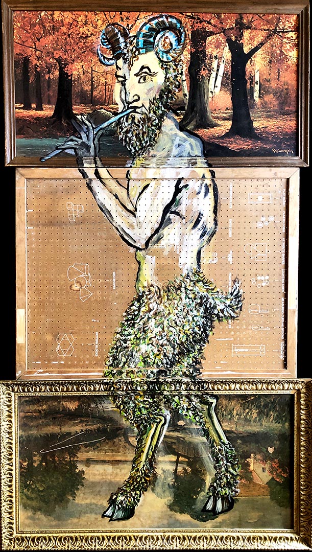 Satyr At The Threshold Acrylic Portrait