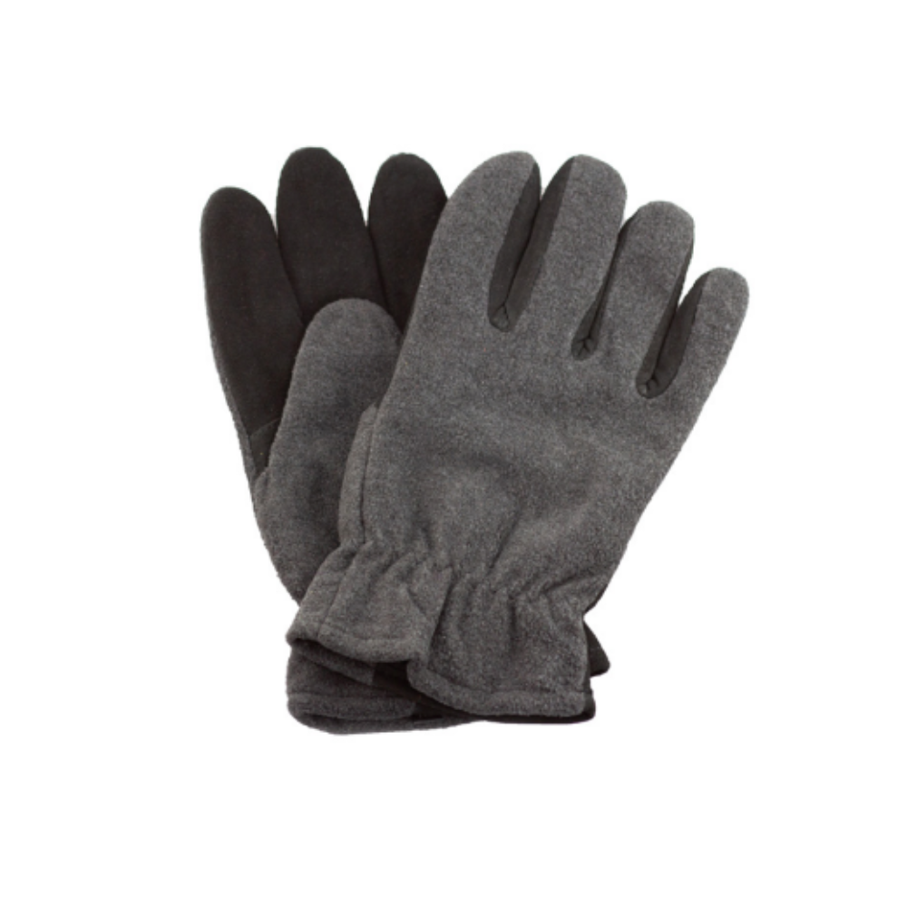Men’S Gray Polar Fleece / Deer Suede Lined