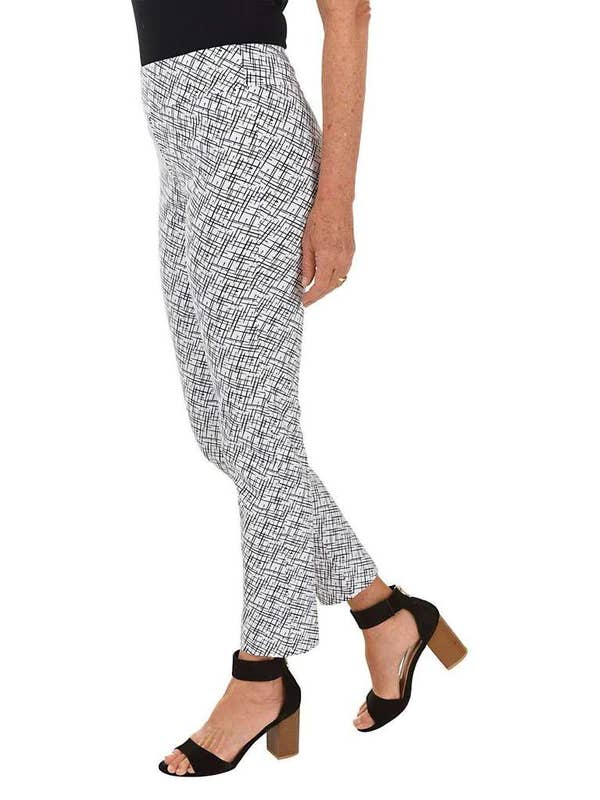 Pull on Ankle Pant - White Sticks
