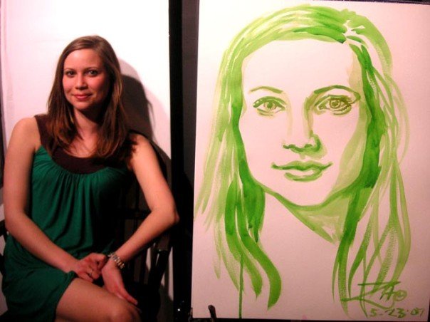 Art And Model Watercolor Portrait