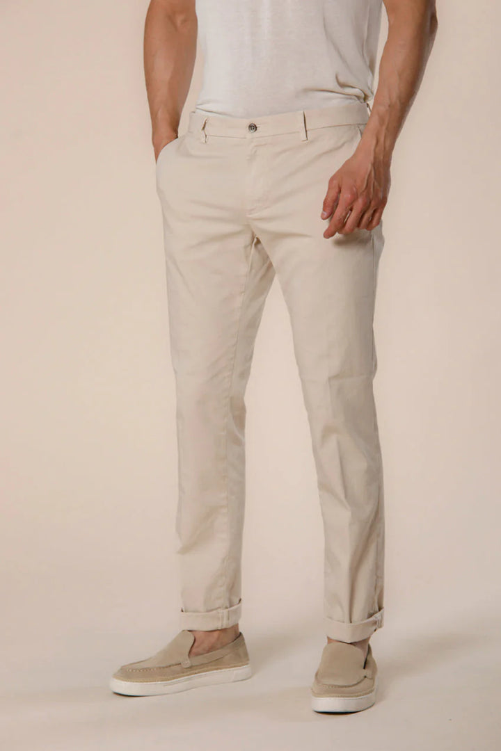 New York Men'S Chino Pants In Stretch Satin Regular