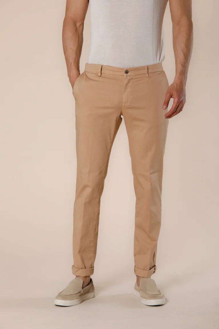 New York Men'S Chino Pants In Stretch Satin Regular