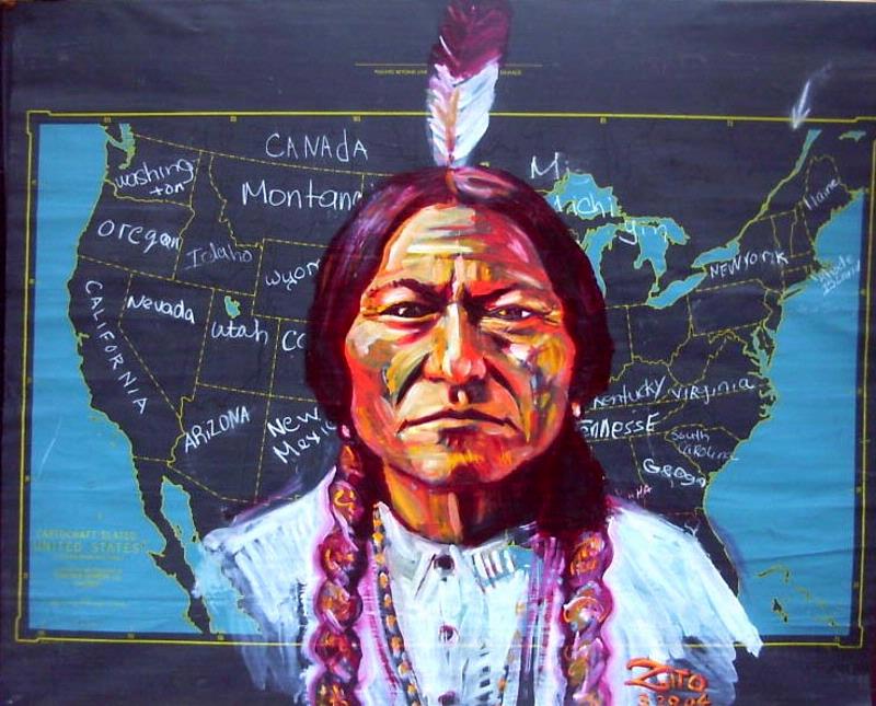 Sitting Bull Oil Portrait