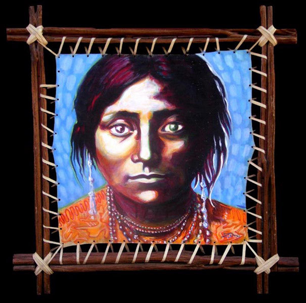 Apache Squaw Acrylic Portrait