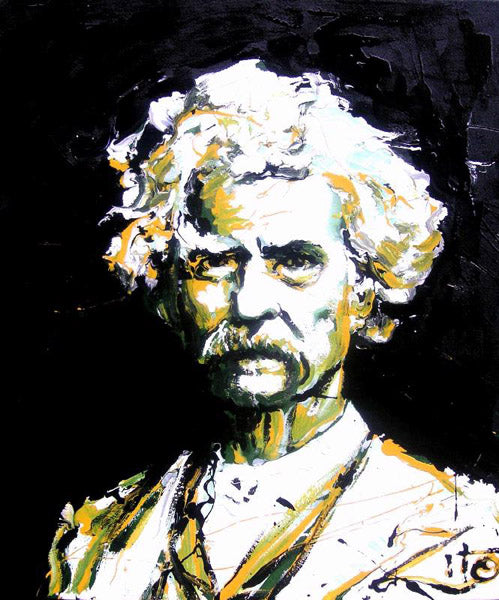 Mark Twain Enamel Portrait