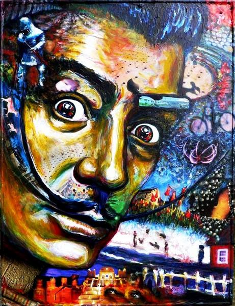Salvador Dali Collage Portrait