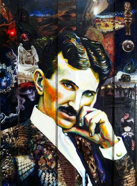 Nikola Tesla Detail Collage Portrait
