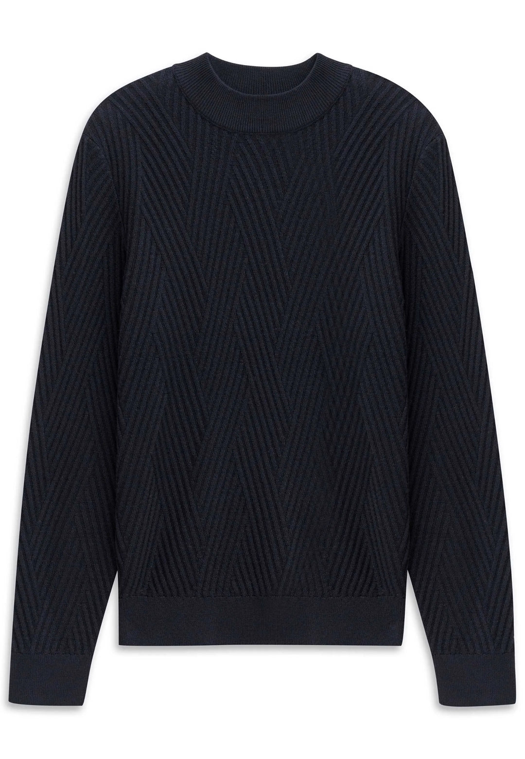 Mix Weave Mock Neck Sweater