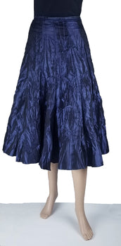 Taffeta Gored Full Skirt - Dark Blue