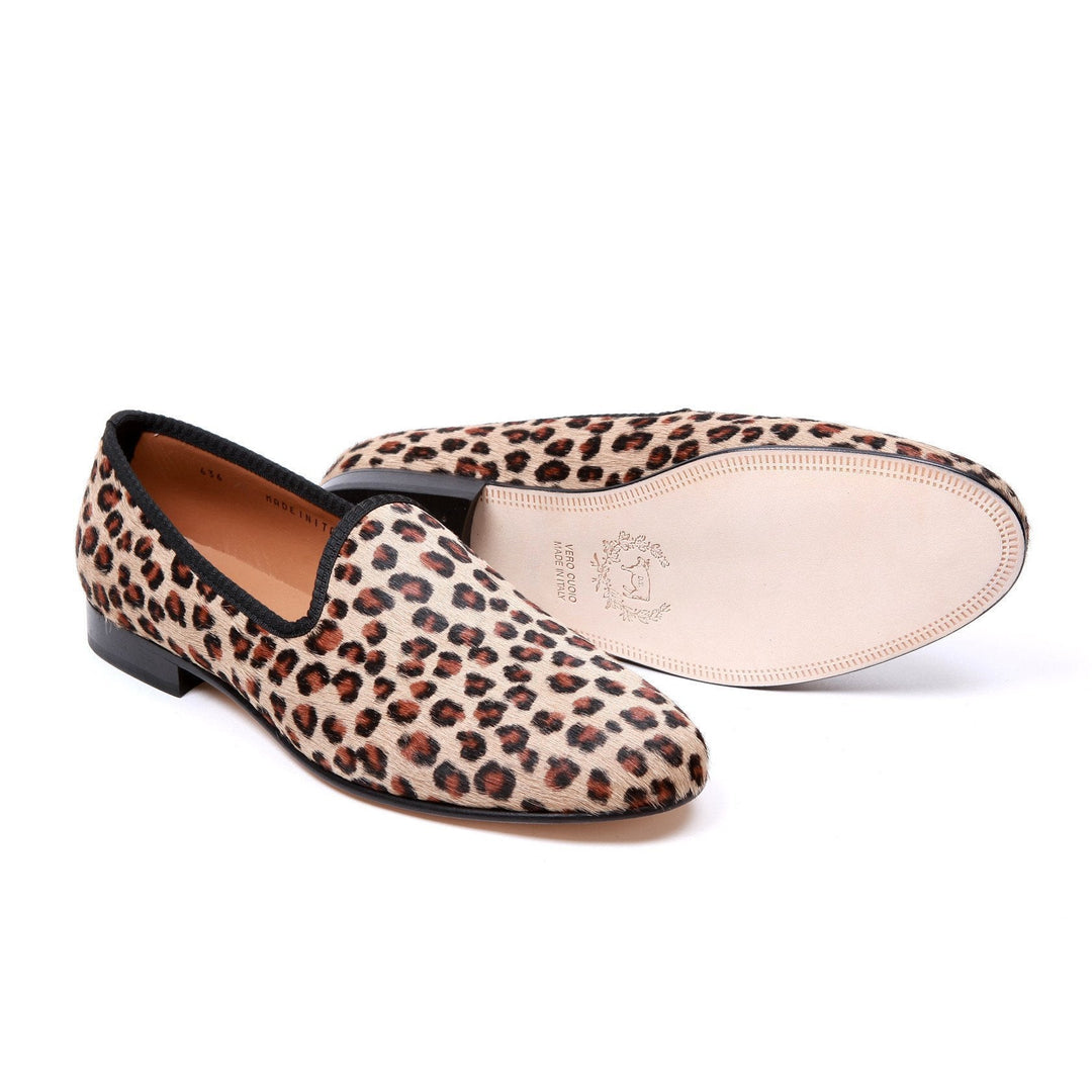 Women's Pony Hair Leopard Slipper
