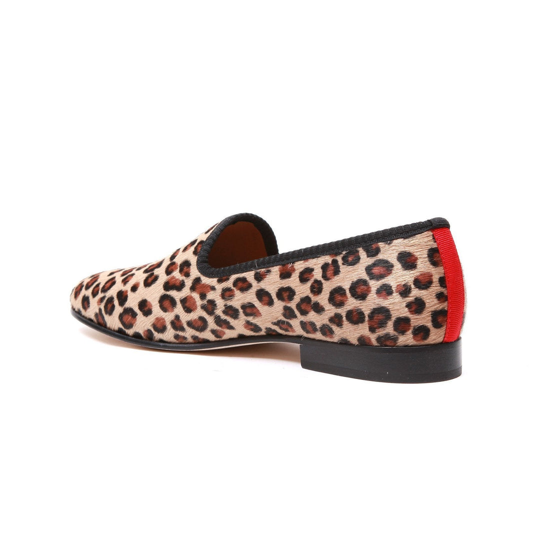 Women's Pony Hair Leopard Slipper