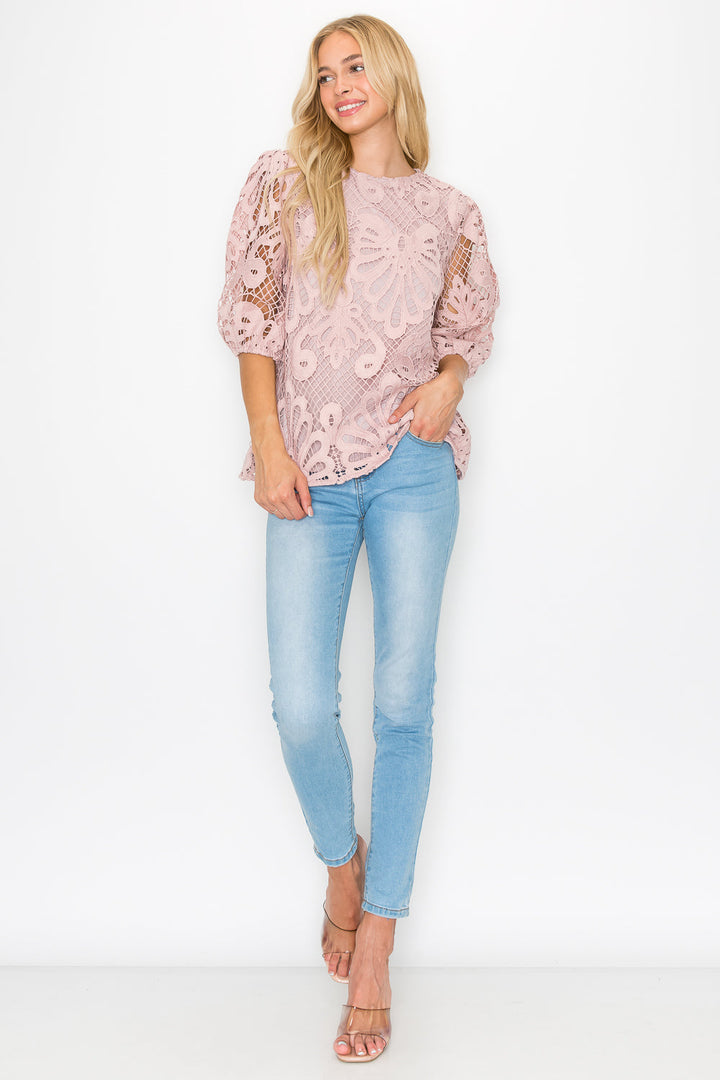 Lily Woven Lace Top