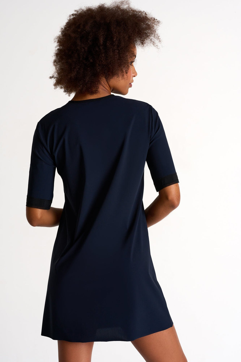 Round-Neck Short Dress - 42430-63-550 2 / 550 Navy / 75% POLYAMIDE, 25% ELASTANE