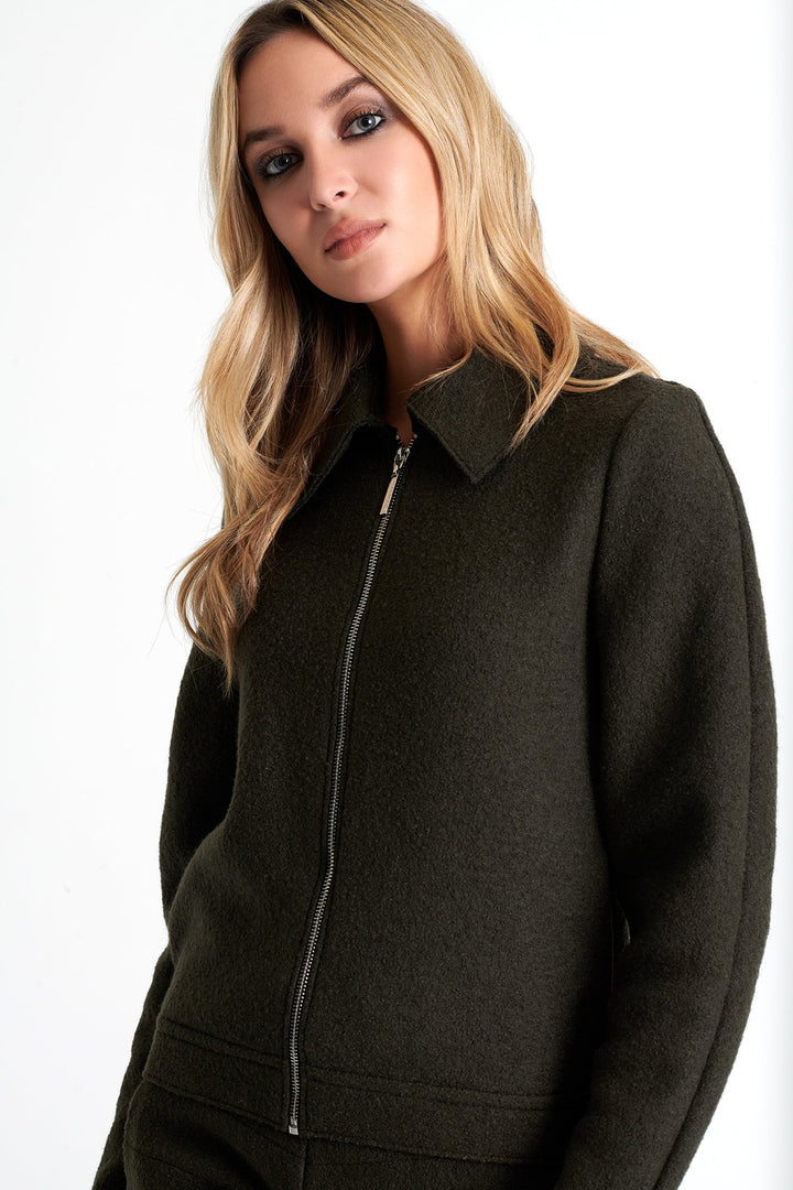 52176-79-600 - Zip-Up Wool Jacket 02 / 600 Khaki / 100% WOOL