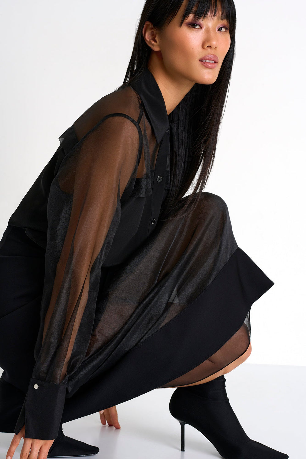 Glamorous Organza Skirt - 52352-47-800 02 / 800 Caviar / 100% POLYESTER